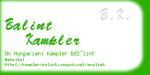 balint kampler business card